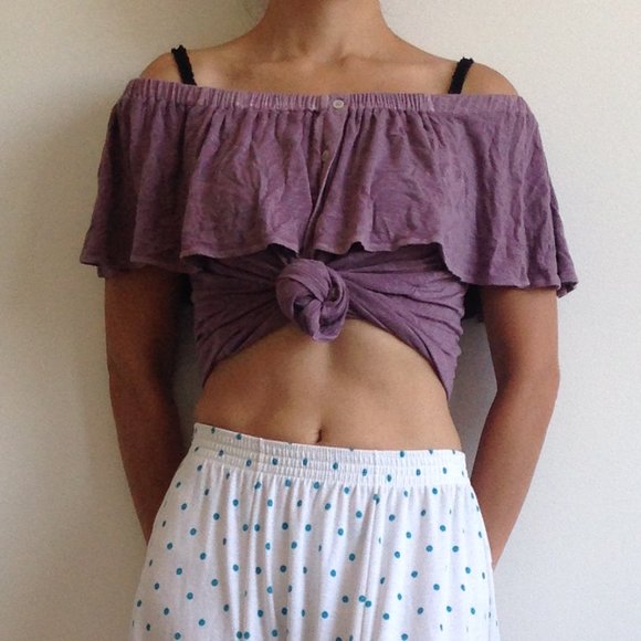 American Eagle - Purple Off The Shoulder Top - Picture 14 of 14